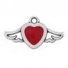999° Silver Antique Plated/ Pearlised Red