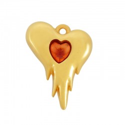 Zamak Charm Heart w/ Enamel 15x20mm