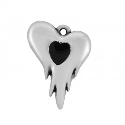 Zamak Charm Heart w/ Enamel 15x20mm