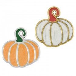 Enameled Zamak Pendant Pumpkin 35x37mm