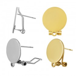 Orecchino Rotondo con Clip in Acciaio Inossidabile 304 14 mm