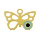 Brass Charm Butterfly w/ Evil Eye & Enamel 17x11mm