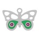 Brass Charm Butterfly w/ Evil Eye & Enamel 19x13mm