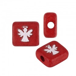 Ceramic Square Bead Flat w/ Angel 10mm/3mm (Ø2.2mm)