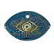 Ceramic Pendant Nail w/ Evil Eye & Enamel 55x36mm
