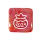 Ceramic Slider Pomegranate “24” w/ Enamel 20x17mm (Ø2.7mm)