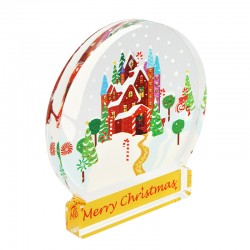 Πλέξι Ακρυλικό Επιτραπέζιο Χιονόμπαλα “Christmas” 85x91mm