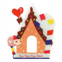 Plexi Acrylic Pendant Candy House “Year” w/ Heart 97x100mm