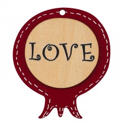 Wooden Pendant Pomegranate “LOVE” 57x64mm