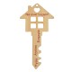 Wooden Pendant Key w/ House & Wishes 52x100mm