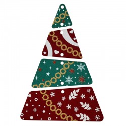 Wooden Pendant Christmas Tree 54x74mm (4pcs/Set)