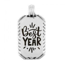 Zamak Charm Tag "Best Year" 15x25mm