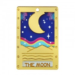 Plexi Acrylic Pendant Tag Tarot Card “THE MOON” 29x45mm