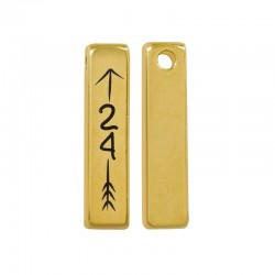 Brass Pendant Bar "24" w/ Arrow 30x7mm (Ø2.9mm)