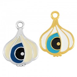 Zamak Charm Garlic w/ Evil Eye & Enamel 18x20mm