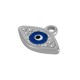 Stainless Steel 304 Charm Evil Eye w/ & Enamel 12x9mm