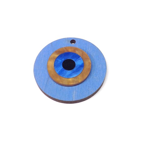 Wooden and Plexi Pendant Eye 40mm
