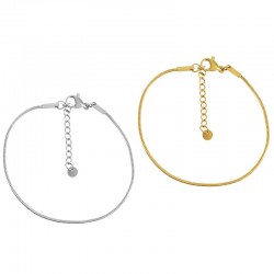 Stainless Steel 304 Bracelet Chain Snake w/Clasp 150mm/1.2mm