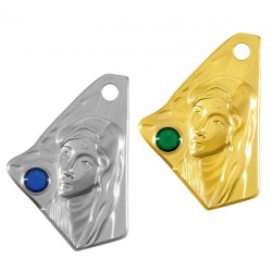 Pendentif Irrégulier avec Notre-Dame & Émail 21x30mm en Acier Inoxydable 304
