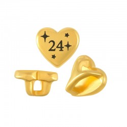 Μεταλλική Ζάμακ Καρδιά Περαστή "24" 8.5x9mm/5mm (Ø2.2x5.2mm)