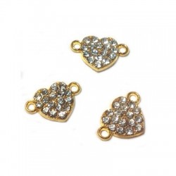 Cœur en Strass 9 mm avec 2 Anneaux