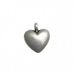 Zamak Charm Puffed Heart 13x16mm