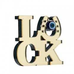 Plexi Acrilico Decorativo per Interni "Luck" con Resina Malocchio 74χ70mm