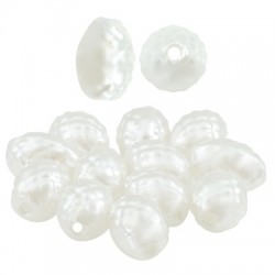 Pearl ABS Bead Oval w/ Wild Effect 11x8mm (Ø1.2mm)