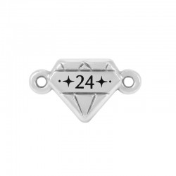 Μεταλλικό Ζάμακ Στοιχείο Διαμάντι “24” για Μακραμέ 19x11mm