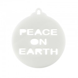 Plexi Acrylic Pendant Christmas Ball "PEACE ON EARTH" 79mm