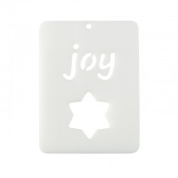 Plexi Acrylic Pendant Rectangular "joy" w/ Star 80x60mm