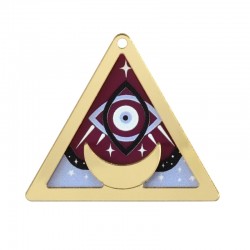 Plexi Acrylic Pendant Triangle w/ Evil Eye & Moon 48x42mm