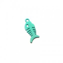 Zamak Painted Casting Charm Fish Bone 12x25mm