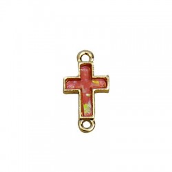 Connettore in Zama e Madreperla Artificiale Croce 12x23mm