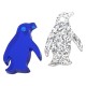 Plexi Acrylic Charm Penguin 13x18mm