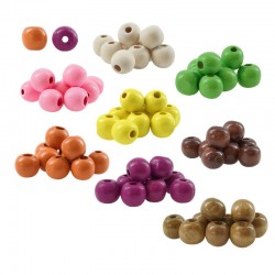 Wooden Bead Ball 8mm (Ø3mm)