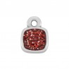 999° Silver Antique Plated/ Glitter Red