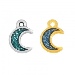 Enameled Zamak Charm Half Moon 10mm