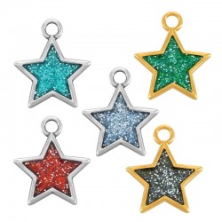 Zamak Charm Star w/ Enamel 17mm