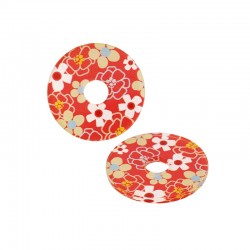 Plexi Acrylic Part Round Donut w/ Flowers 30mm