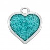 999° Silver Antique Plated/ Glitter Turquoise