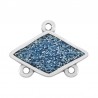 999° Silver Antique Plated/ Glitter Blue