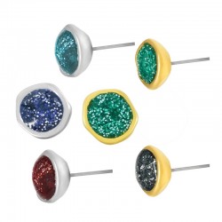 Zamak Earring Round w/ Enamel 11.5mm