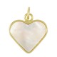 Ciondolo in Ottone a Forma di Cuore con Base a Conchiglia 15X16 mm
