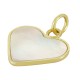 Brass Charm Heart w/ Shell Base 15x16mm