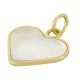 Brass Charm Heart with Shell Base 15x16mm