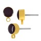 Brass Earring Round w/ Enamel & Loop 5mm
