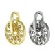 Zircon Brass Charm Round 12mm