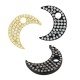 Breloque en Laiton et Zircon en Forme de lune 11 x 14 mm/2 mm