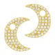 Zircon Brass Charm Moon 11x14mm/2mm